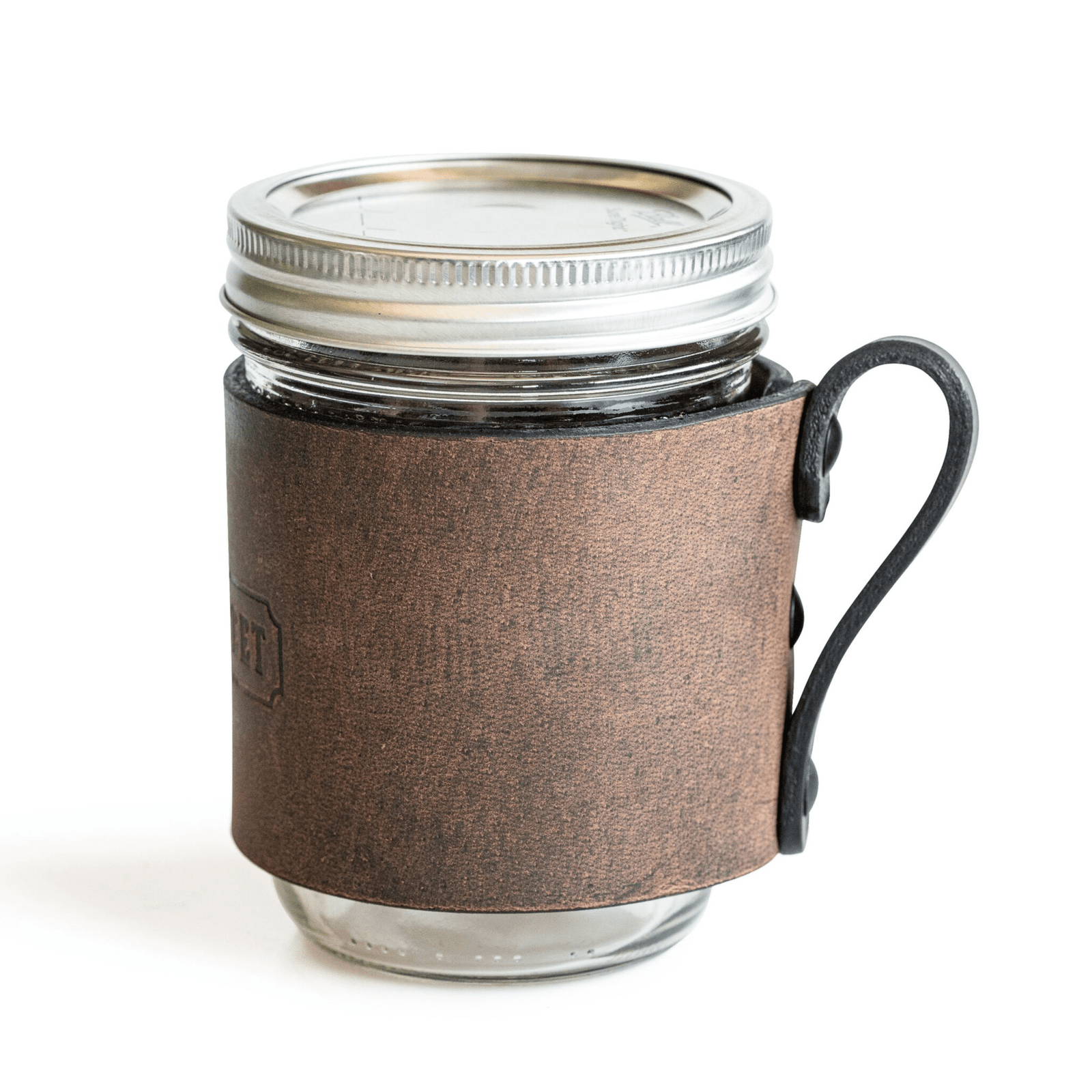 Main Street Forge Leather Mason Jar Sleeve with Handle