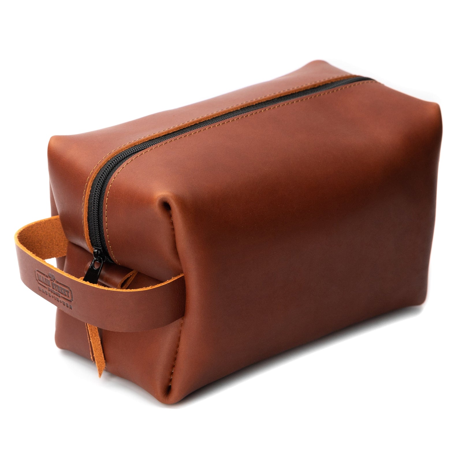 Main Street Forge Rio Latigo Premium Full Grain Leather Toiletry Bag for Men | Made in USA | Travel Pack for Shaving Essentials & Accessories | Compact, Lightweight Mens Bathroom & Shower Case 816895026724