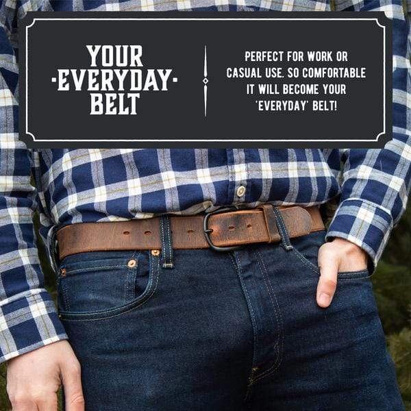 Main Street Forge Belt The Bootlegger Leather Belt | Made in USA | Full Grain Leather | Men's Belt