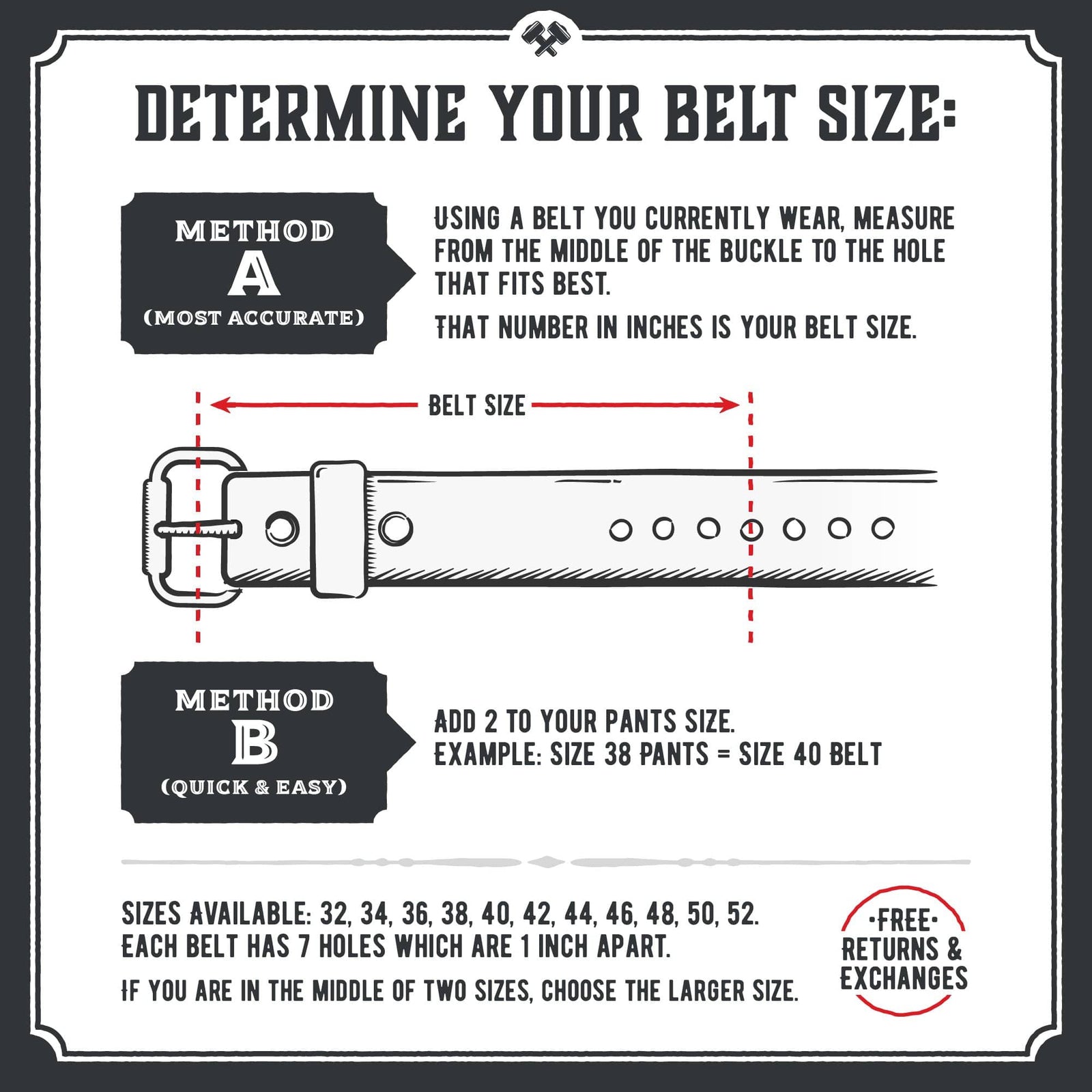 Main Street Forge Belt The Journeyman Leather Belt | Made in USA | Full Grain Leather Mens Belt
