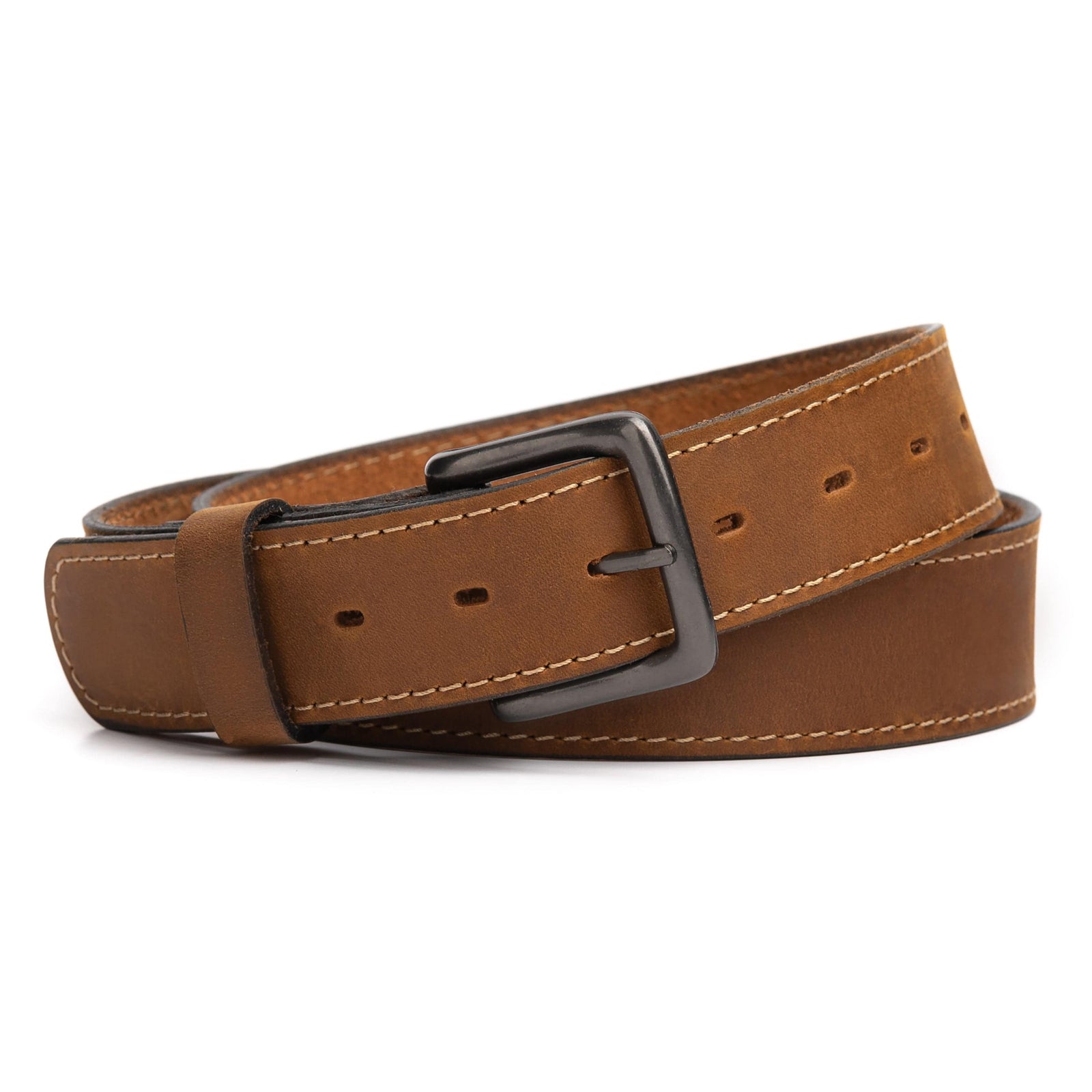 Main Street Forge Belt The Outrider Belt | Full Grain Tan Leather Belt for Men | Made in USA