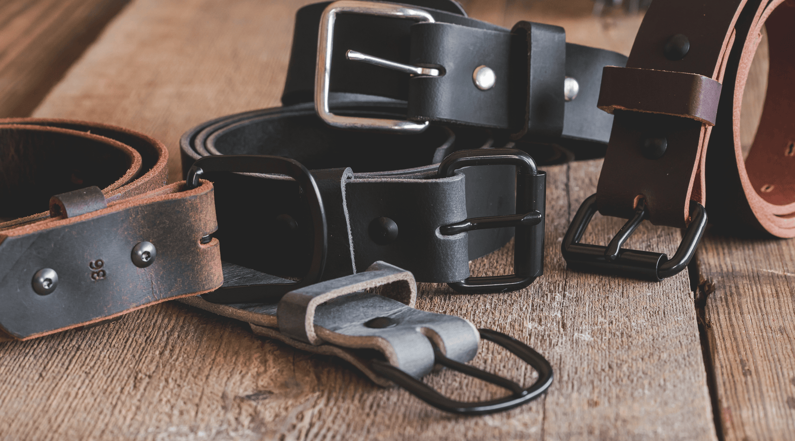 Main Street Forge All American Stitched Leather Belt | Made in USA | Men's Heavy Duty Work Belt | EDC Belt