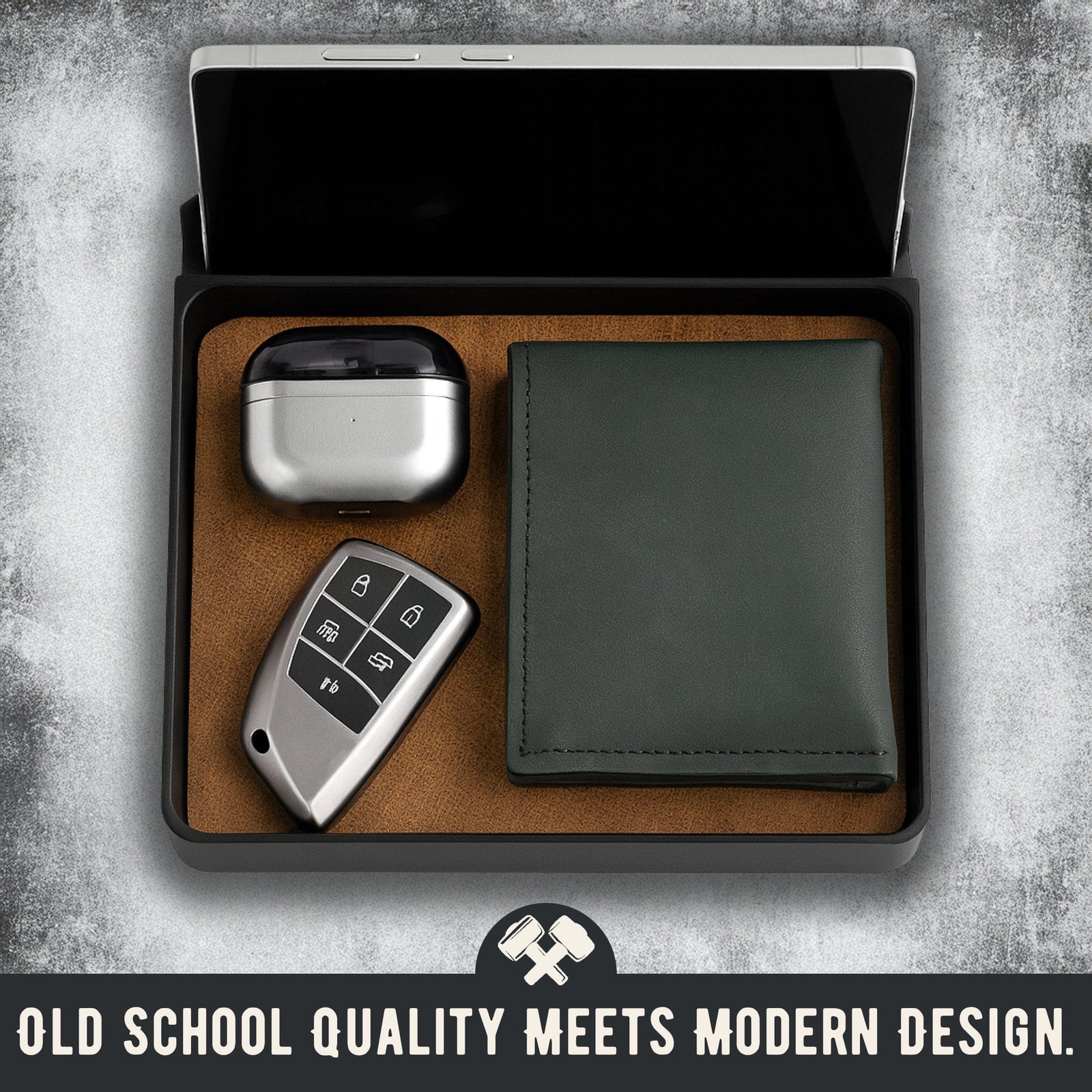 Main Street Forge Everyday Carry Valet Tray with Phone Dock