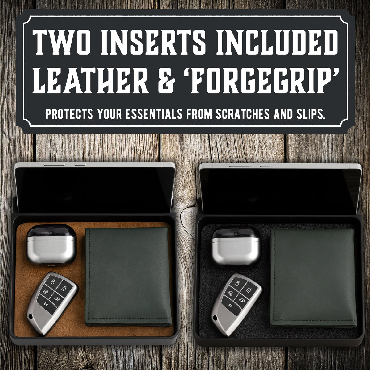 Main Street Forge Everyday Carry Valet Tray with Phone Dock