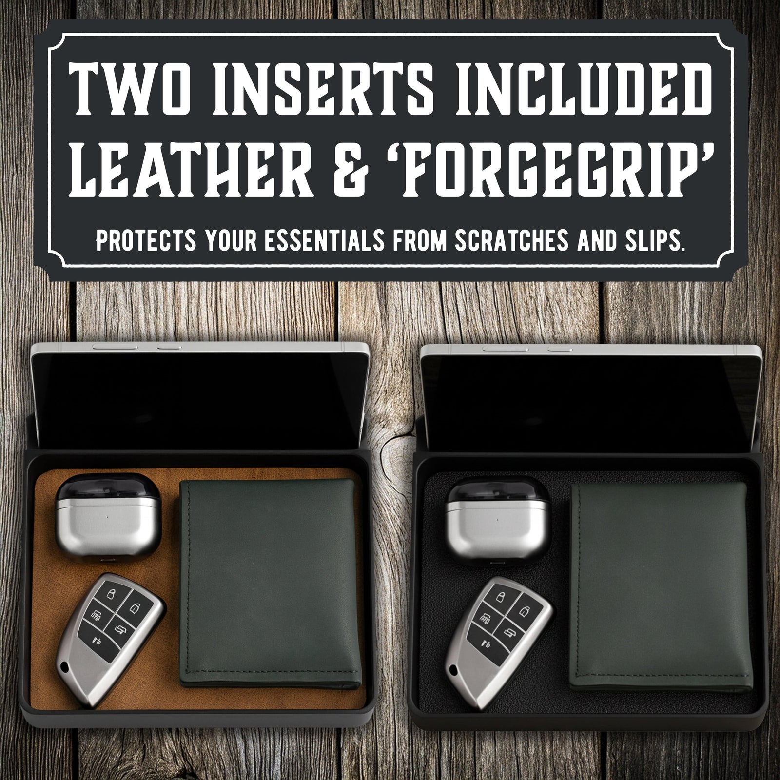 Main Street Forge Everyday Carry Valet Tray with Phone Dock