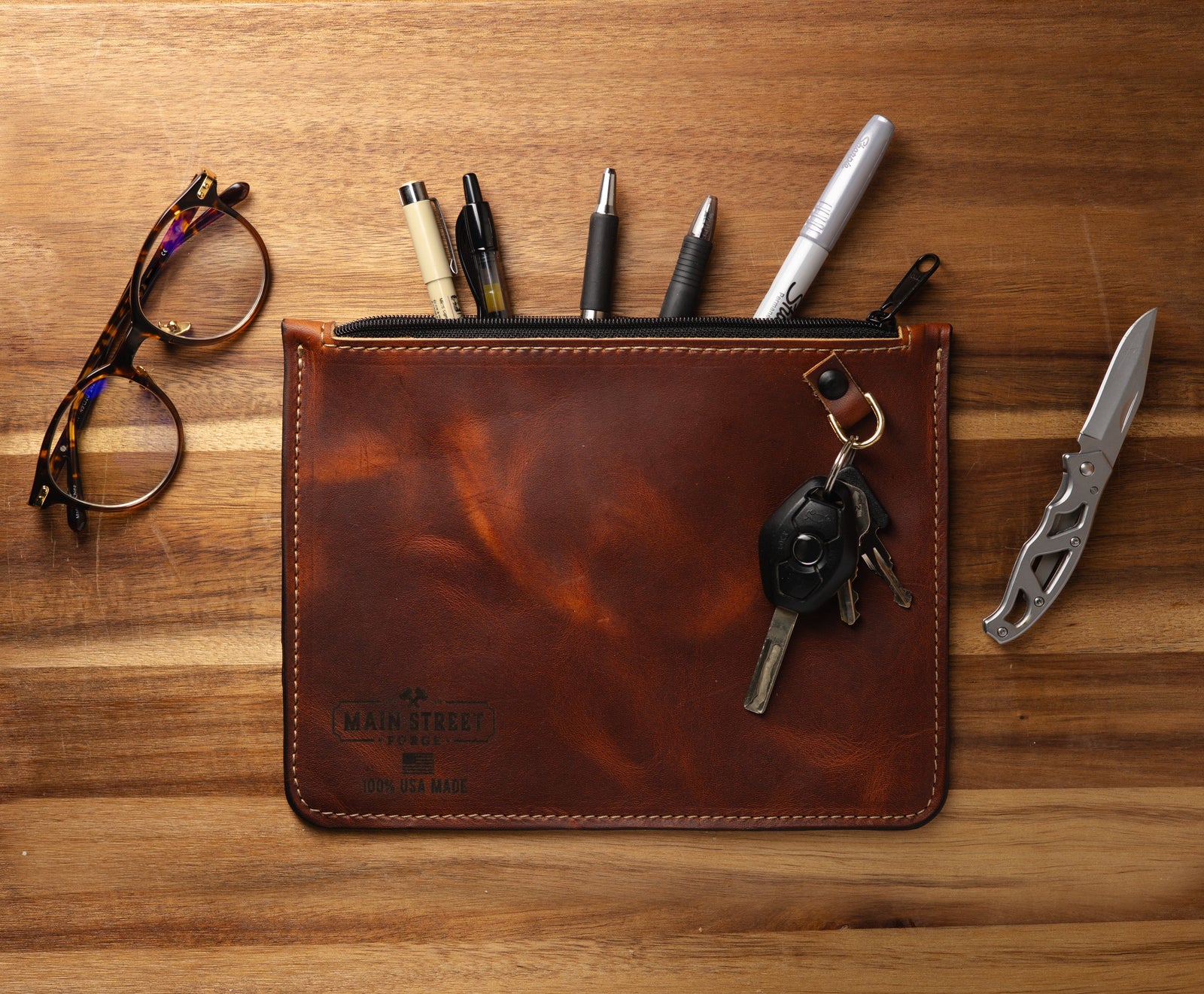 Main Street Forge Small Goods Full Grain Leather Utility Pouch