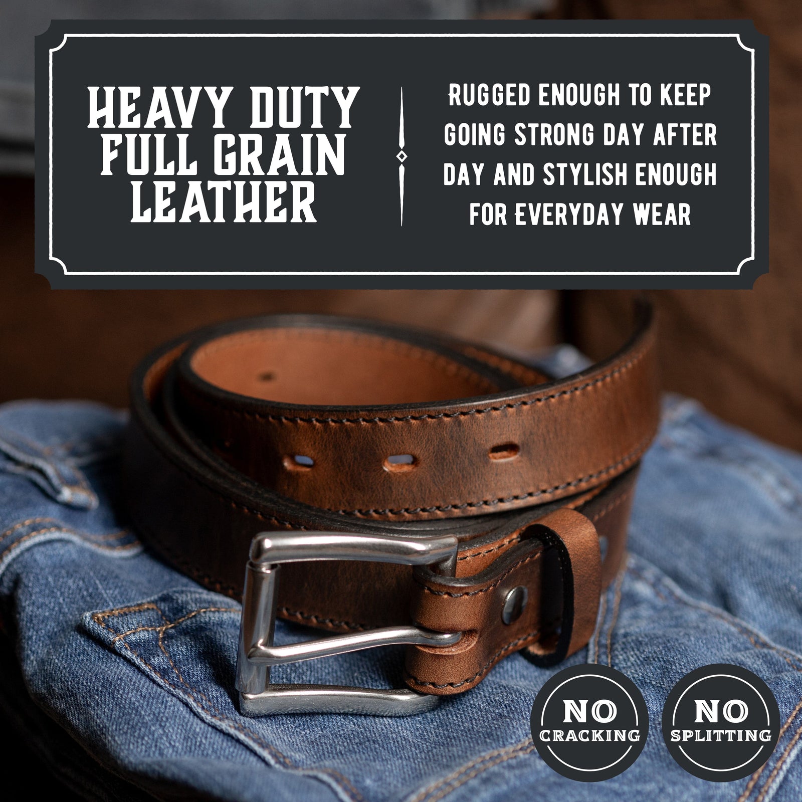 Main Street Forge Belt Made in USA - Full Grain Leather Belt For Men | The Icon | 1 1/4" Men's Leather Belt