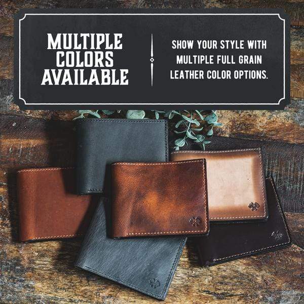 Main Street Forge Bifold Leather Wallet for Men | Made in USA | Mens Bifold Wallets | American Made | Whiskey Barrel Brown