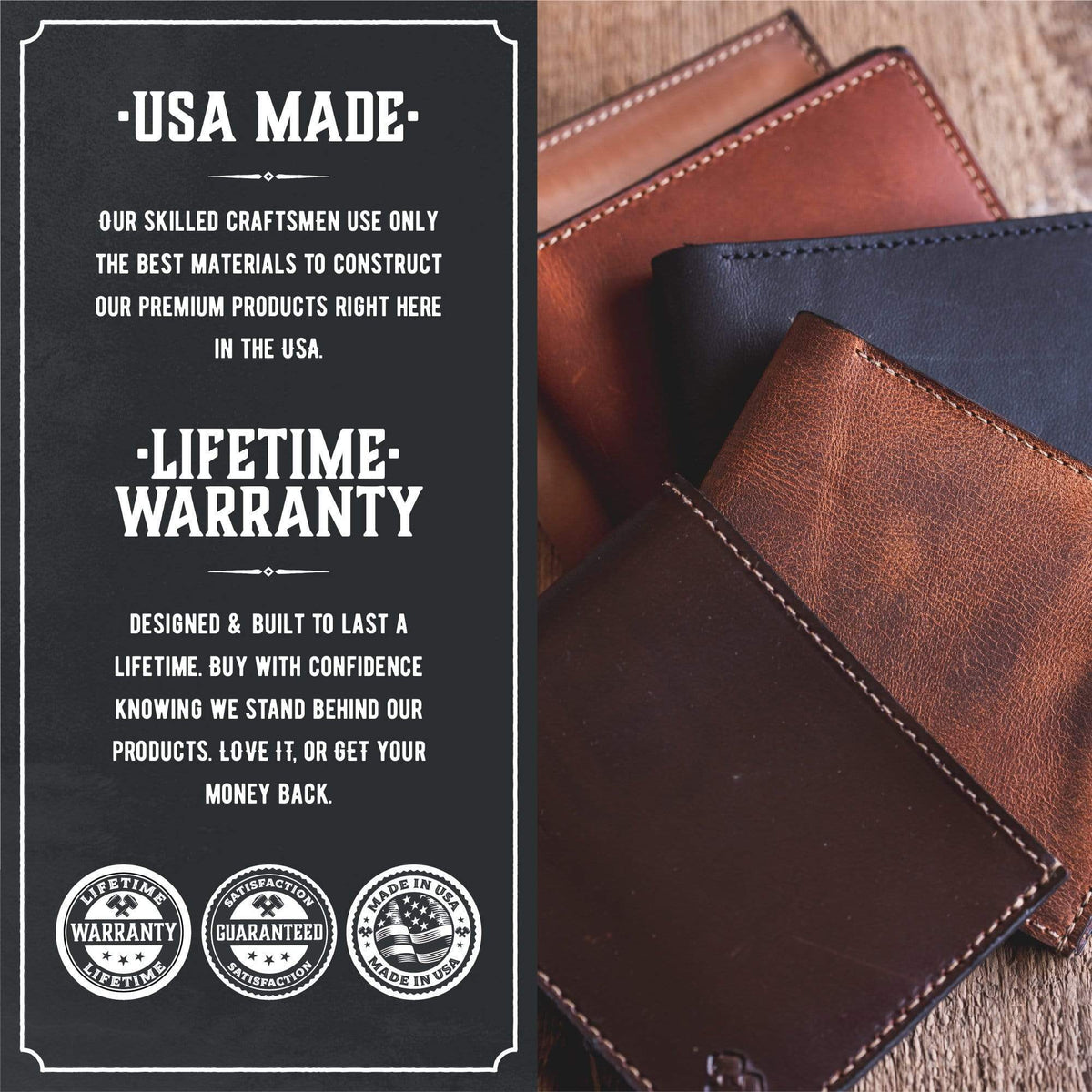 Main Street Forge Wallet Bifold Leather Wallet For Men | Made in USA | Men's Bifold Wallets | American Made