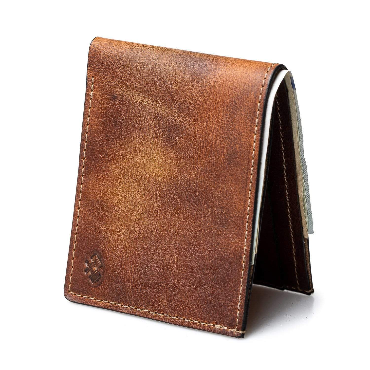 Full Grain Leather Wallets Bifold Wallet for Men Wallet Front Pocket Wallet JMD8054 Coffee