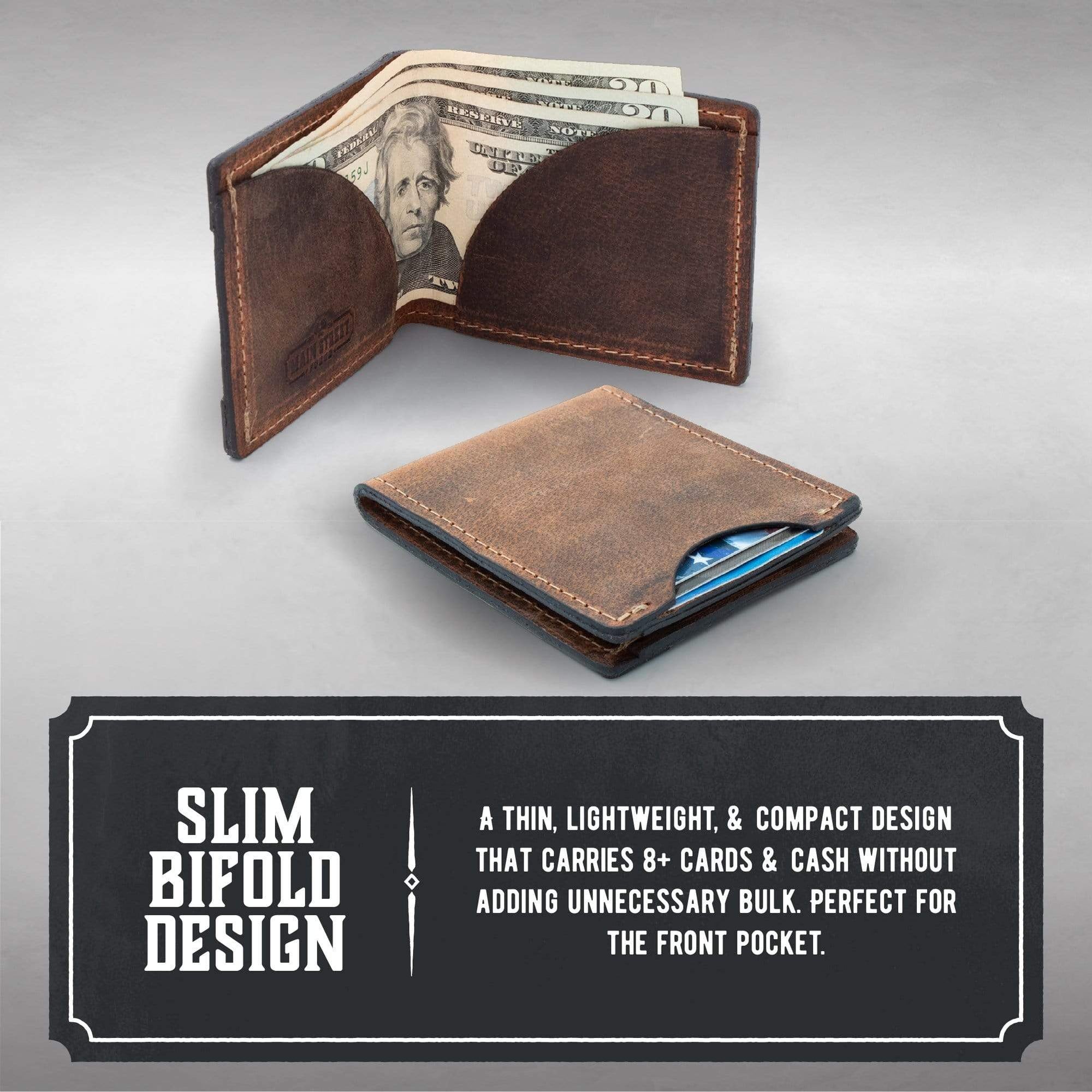 Men's Bifold Design Leather ID Wallet