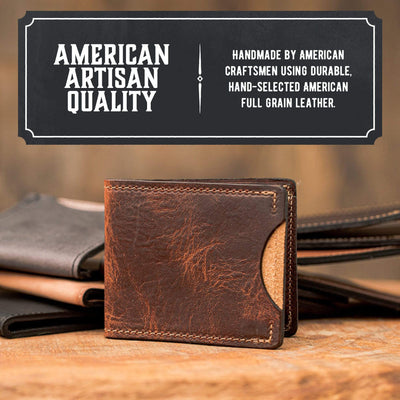 LAHERA King Leather Wallets for Men Slim Bifold, Mens Wallets Classic Style, Front Pocket Design, Cognac Color