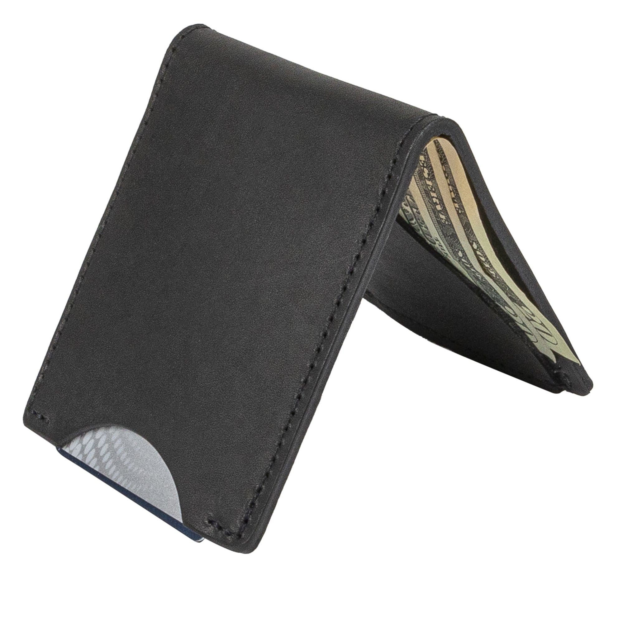 Main Street Forge Wallet Midnight Black Front Pocket Slim Bifold Wallet for Men | Made in USA 816895023549
