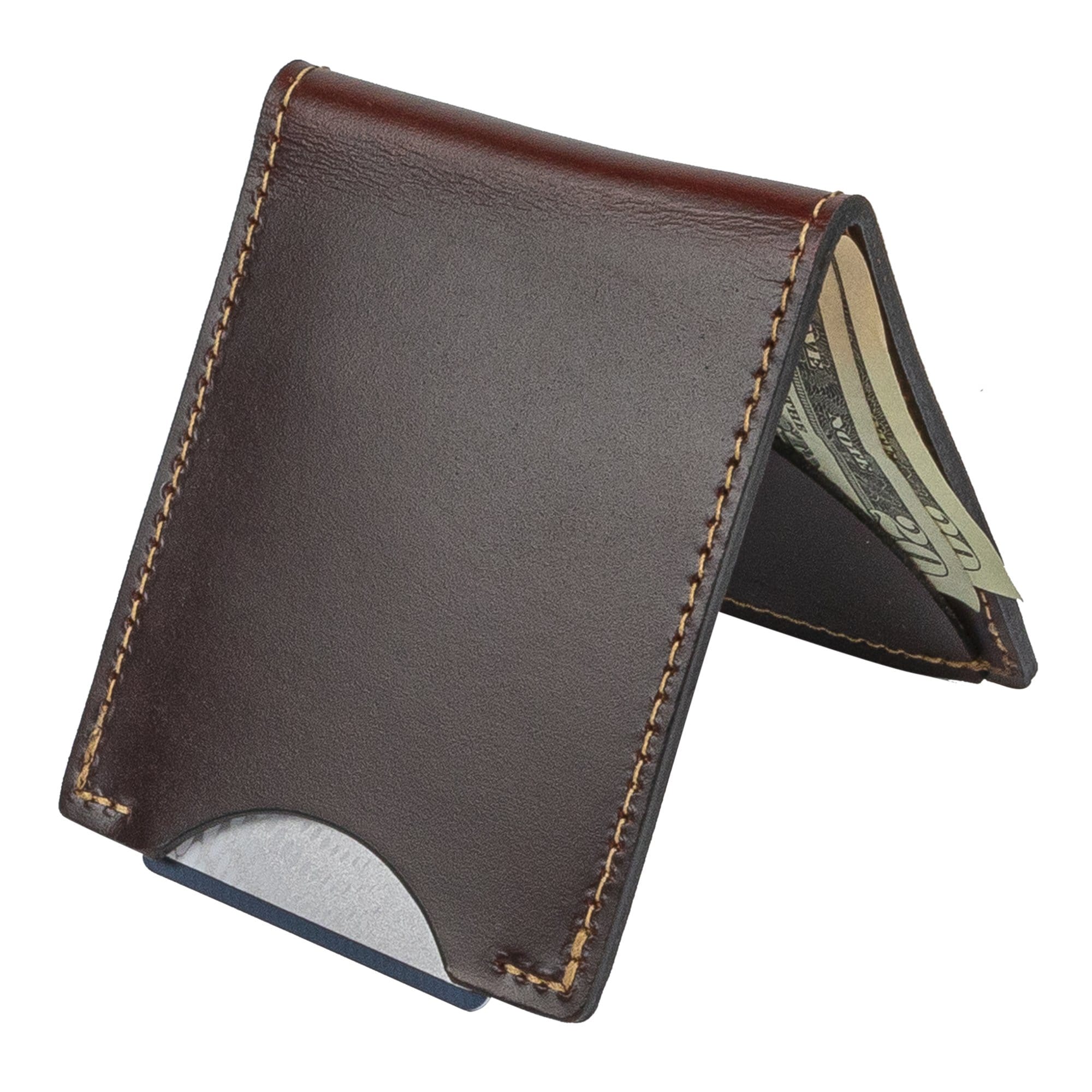 Men's Slim Front Pocket Wallet with 5 Slots Bootlegger Brown