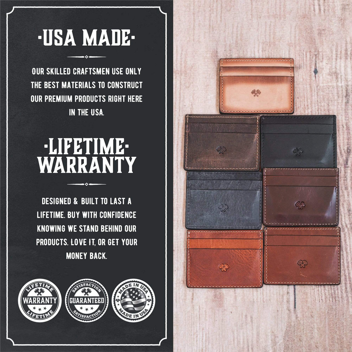 Main Street Forge Small Goods Full Grain Leather Keychain | Made in USA | Easy Open Hook for Key & Accessories