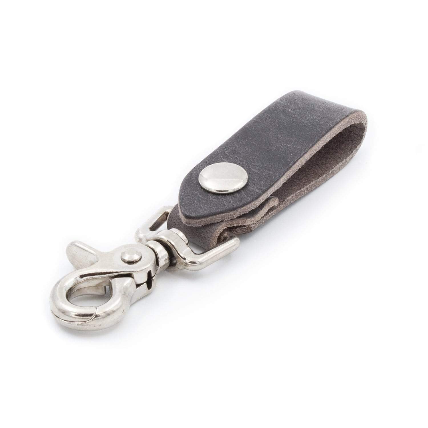 Carabiner Key Fob Keyring Leather Key Holder. Black 