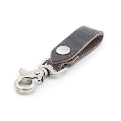 Main Street Forge Small Goods Avalanche Gray Full Grain Leather Keychain | Made in USA | Easy Open Hook for Key & Accessories 816895023624