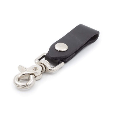 Main Street Forge Small Goods Midnight Black Full Grain Leather Keychain | Made in USA | Easy Open Hook for Key & Accessories 816895023631