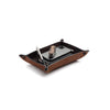 Main Street Forge Small Goods Large / Whiskey Barrel Brown Full Grain Leather Valet Tray - Charging Station for Nightstand, Table, Bedroom, Kitchen, Office 816895023204