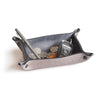 Main Street Forge Small Goods Small / Avalanche Gray Full Grain Leather Valet Tray - Charging Station for Nightstand, Table, Bedroom, Kitchen, Office 816895023112