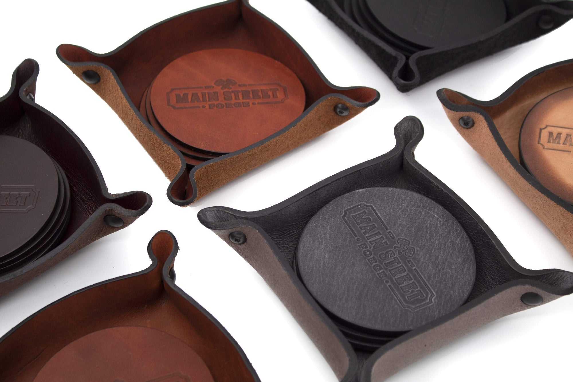 Full Grain Leather Valet Tray / Charging Station - Main Street Forge