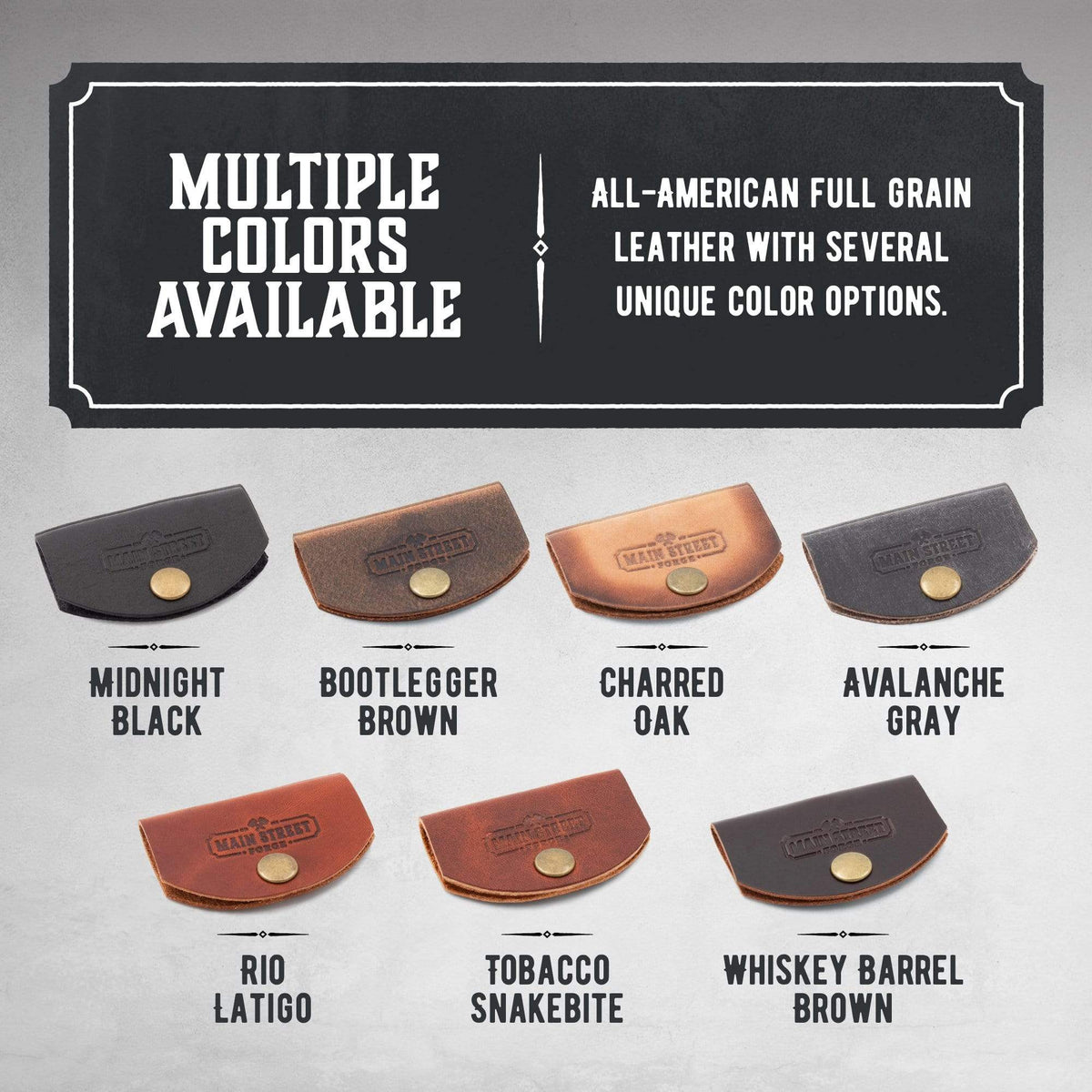 Main Street Forge Small Goods Leather Cord Wraps - Full Grain Leather - Made in USA - Cable Organizer for Charging Cords & More