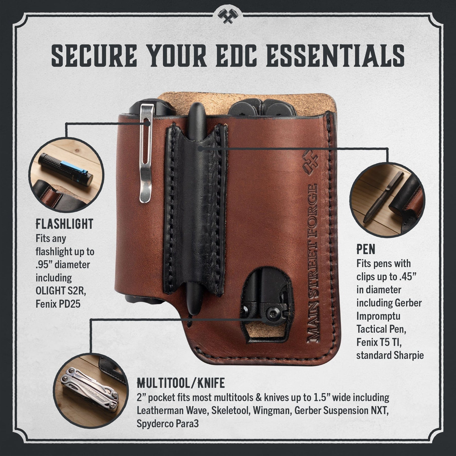 Leather EDC Pouch Belt Clip Multitool Flashlight Pen Sheath Main leather-edc-pouch-belt-clip-multitool-flashlight-pen-sheath-main