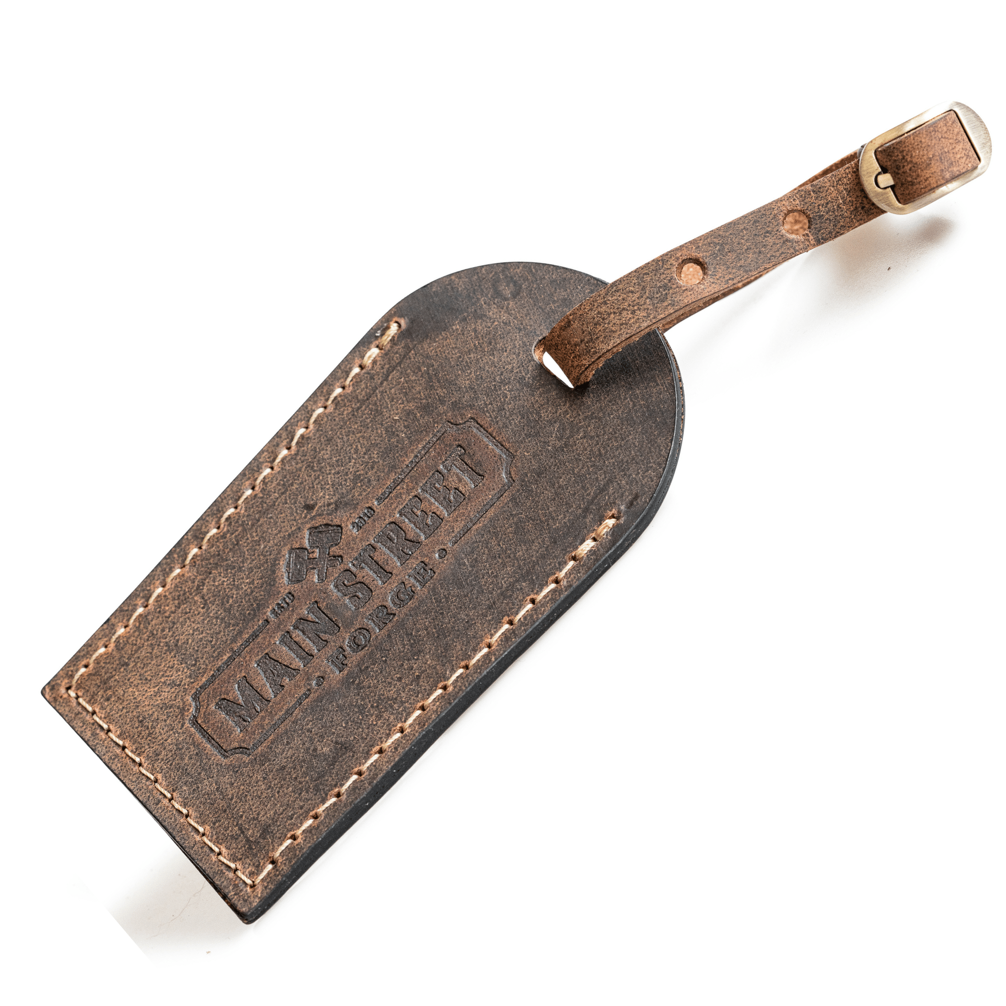 Full Grain Leather Luggage Tag - Main Street Forge