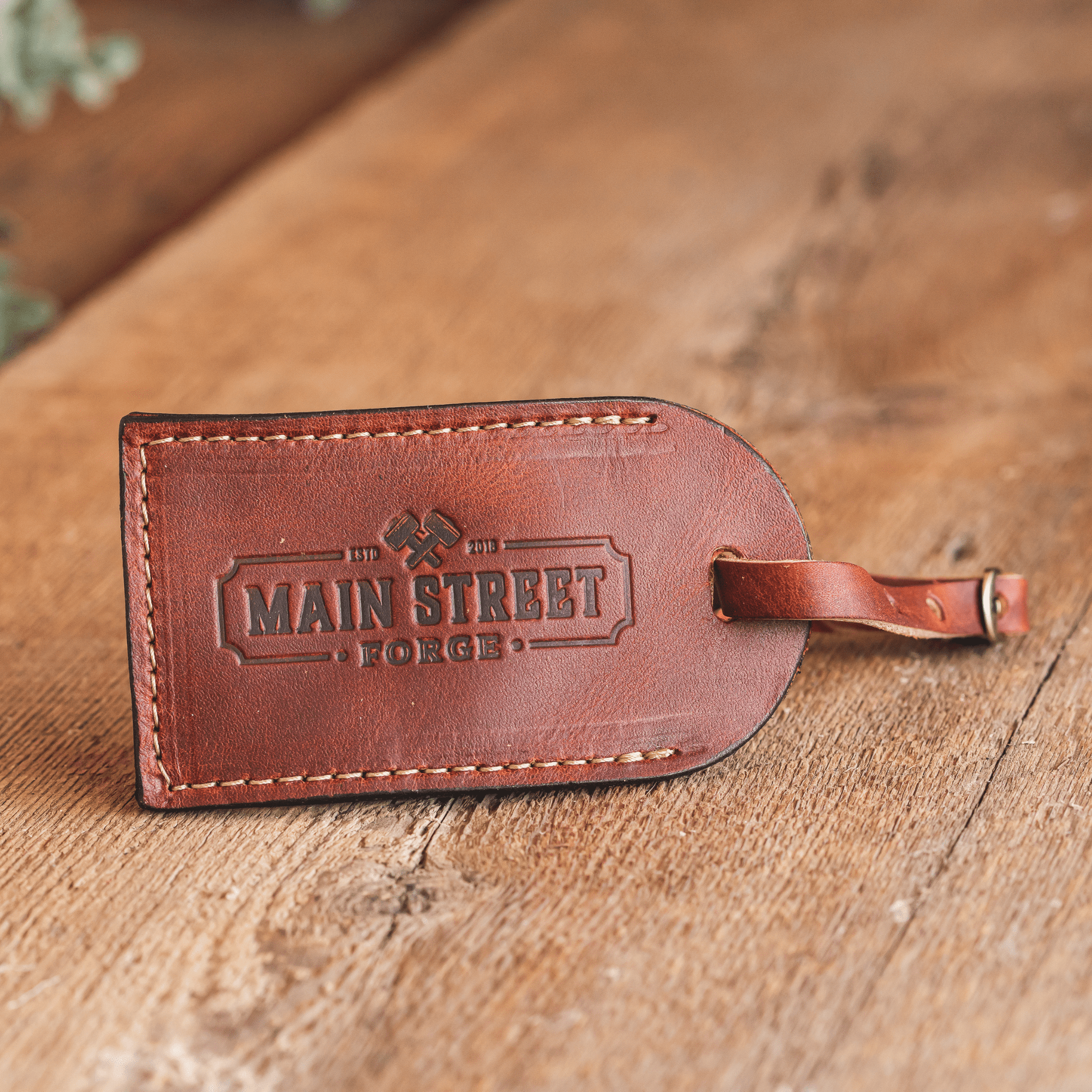 Main Street Forge Leather Luggage Tag