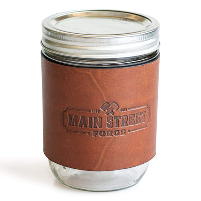 Main Street Forge Rio Latigo Leather Mason Jar Sleeve with Handle 816895023105
