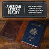 Main Street Forge Small Goods Leather Passport Holder | Full Grain Leather Cover | Perfect for Travel | Made in USA
