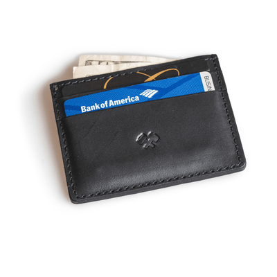 Main Street Forge Wallet Midnight Black Men's Slim Wallet | Front Pocket Wallet with 5 Slots | Minimalist Design | Made in USA 816895022948