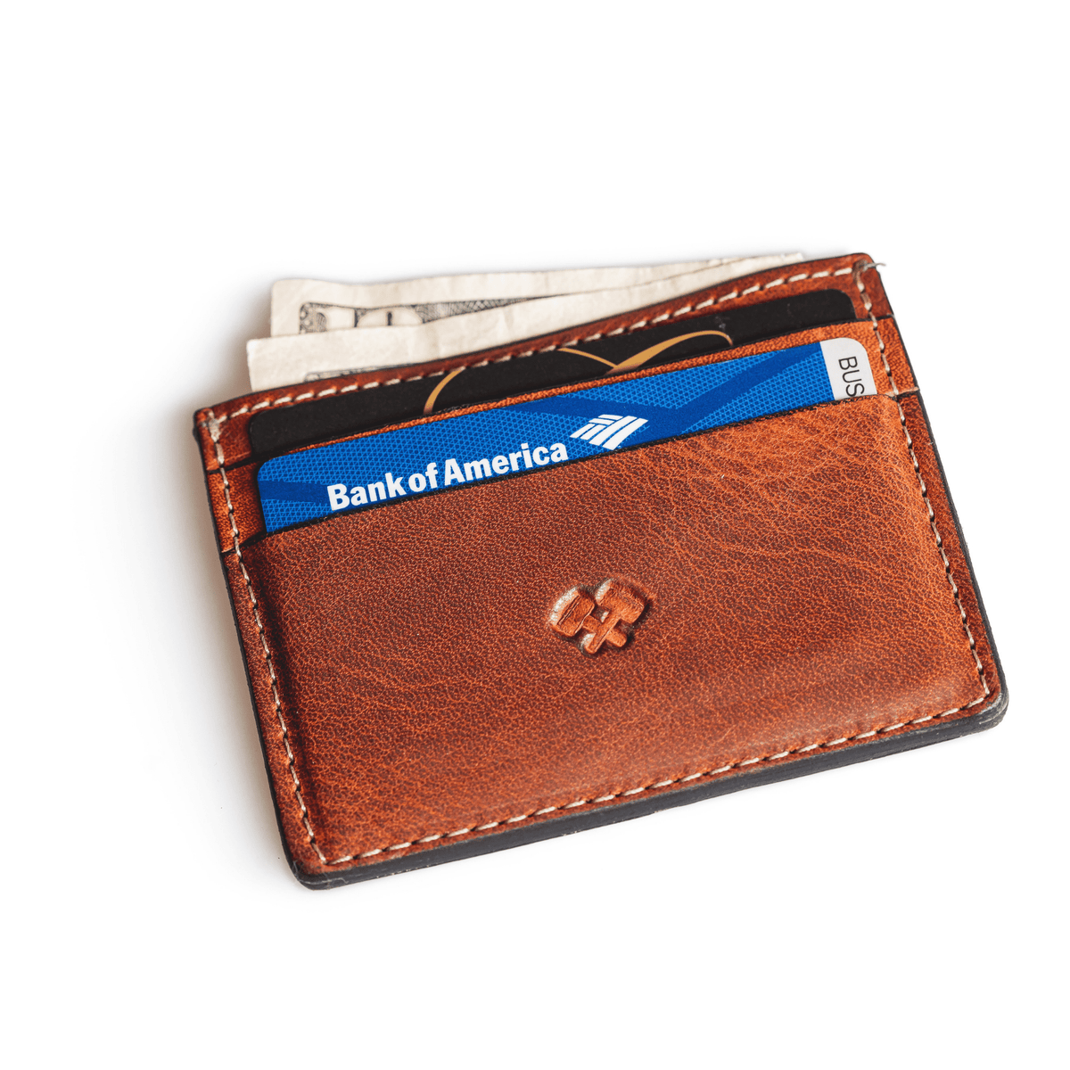 Main Street Forge Wallet Tobacco Snakebite Brown Men&#39;s Slim Wallet | Front Pocket Wallet with 5 Slots | Minimalist Design | Made in USA 816895022955