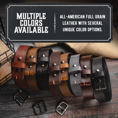 Main Street Forge Belt No Buckle Belt | Made in USA | Full Grain Leather | Lifetime Warranty