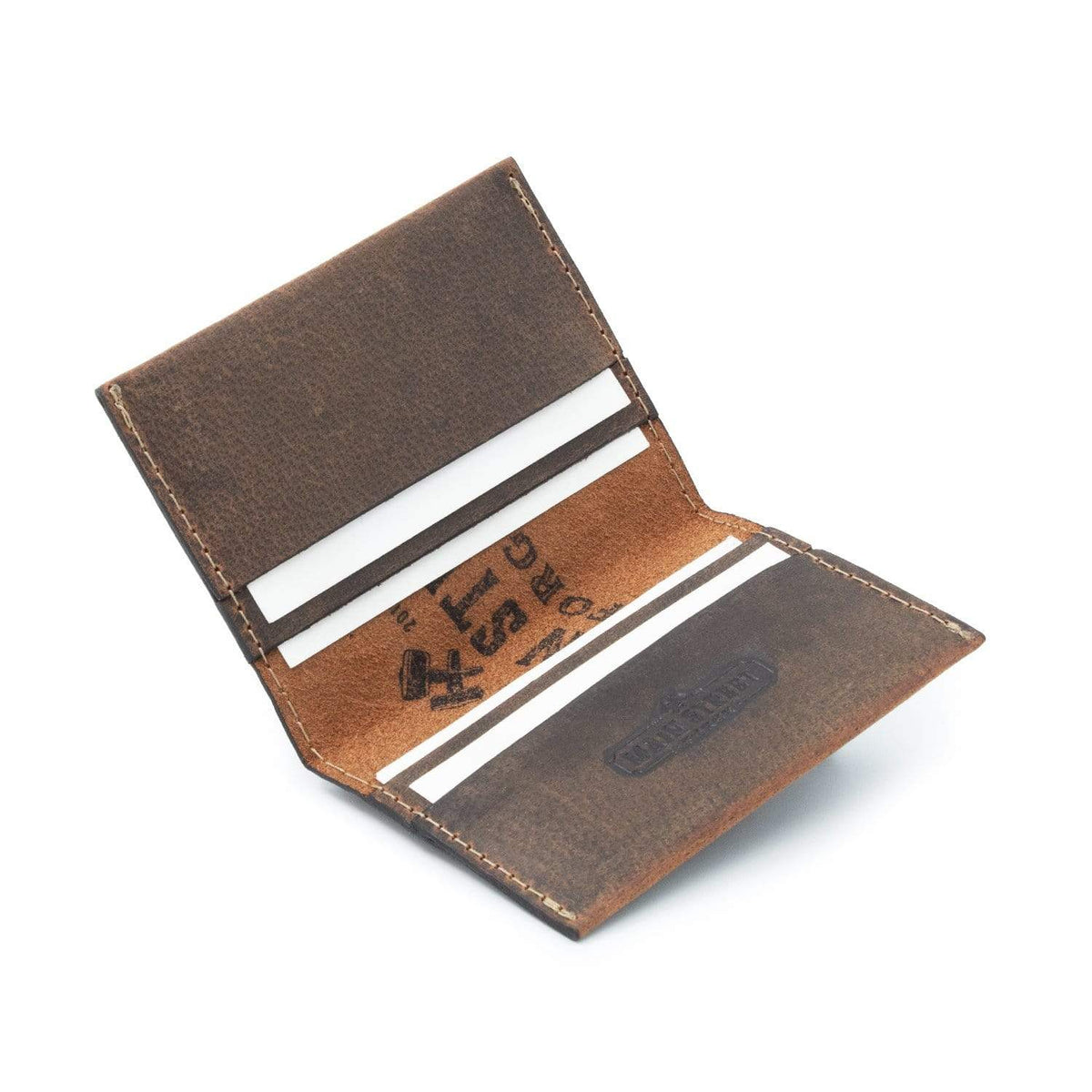 Main Street Forge Wallet Midnight Black Premium Full Grain Leather Business Card Case and Wallet - Lightweight & Slim for Men & Women 816895025376