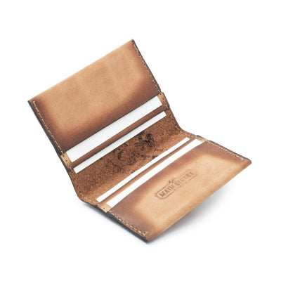 Main Street Forge Wallet Charred Oak Premium Full Grain Leather Business Card Case and Wallet - Lightweight & Slim for Men & Women 816895025383