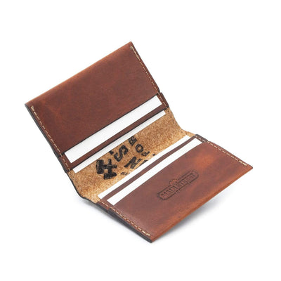 Charred Oak Premium Full Grain Leather Business Card Holder