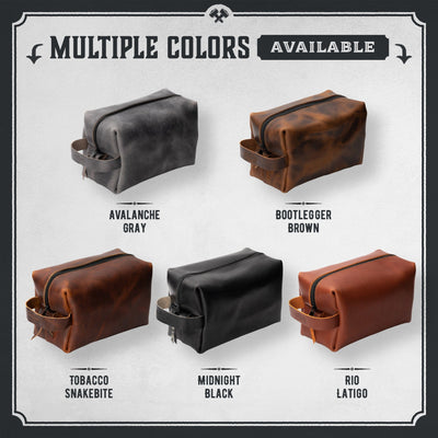 Johnny Handmade Leather Dopp Kits men's travel bags (Black