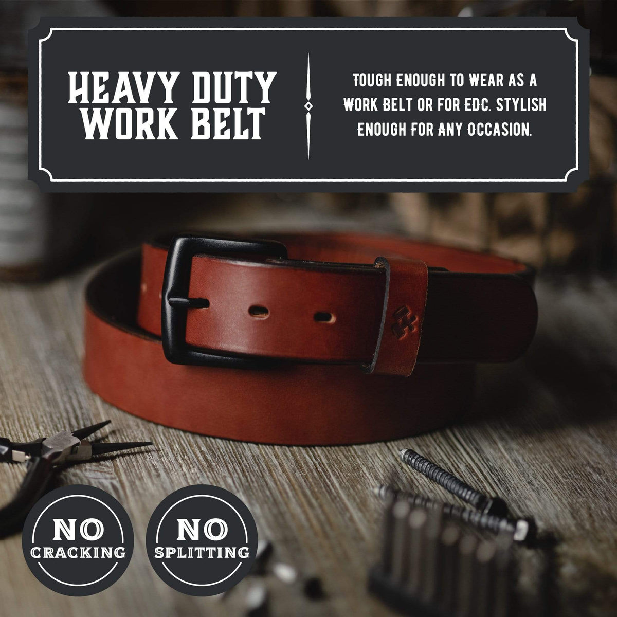 Main Street Forge The All American Belt | Made in USA | Full Grain Leather | Lifetime Warranty