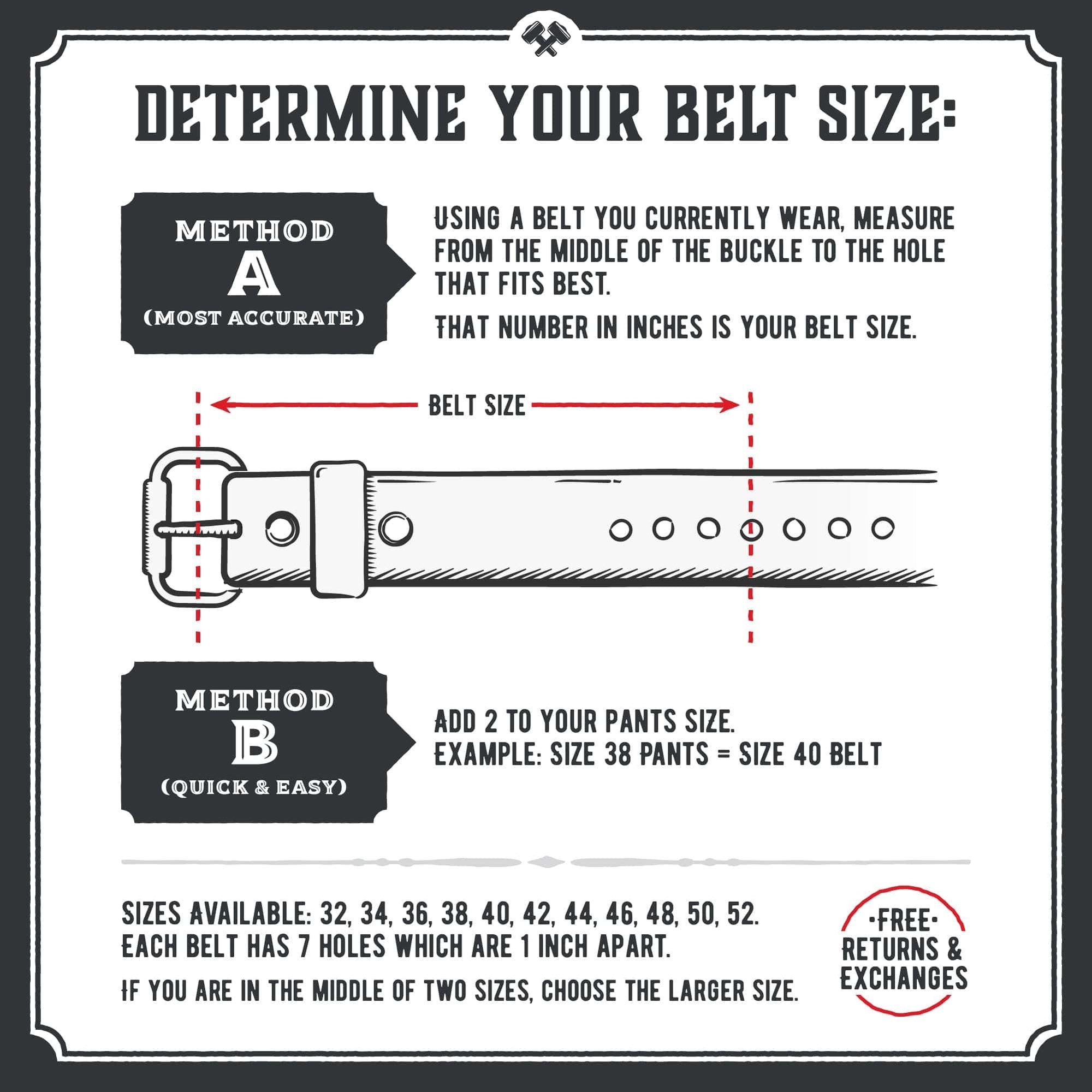 leather belt size