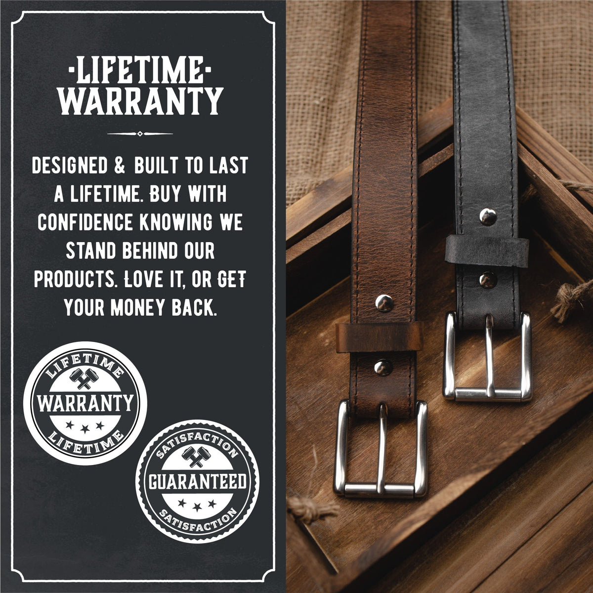 Main Street Forge Belt The Baron Leather Belt for Men | Made In USA | Men's Full Grain Leather Belt