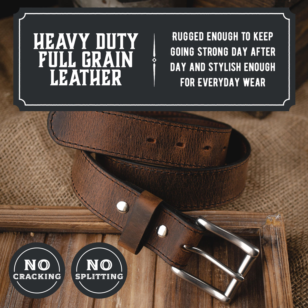 Main Street Forge Belt The Baron Leather Belt for Men | Made In USA | Men's Full Grain Leather Belt