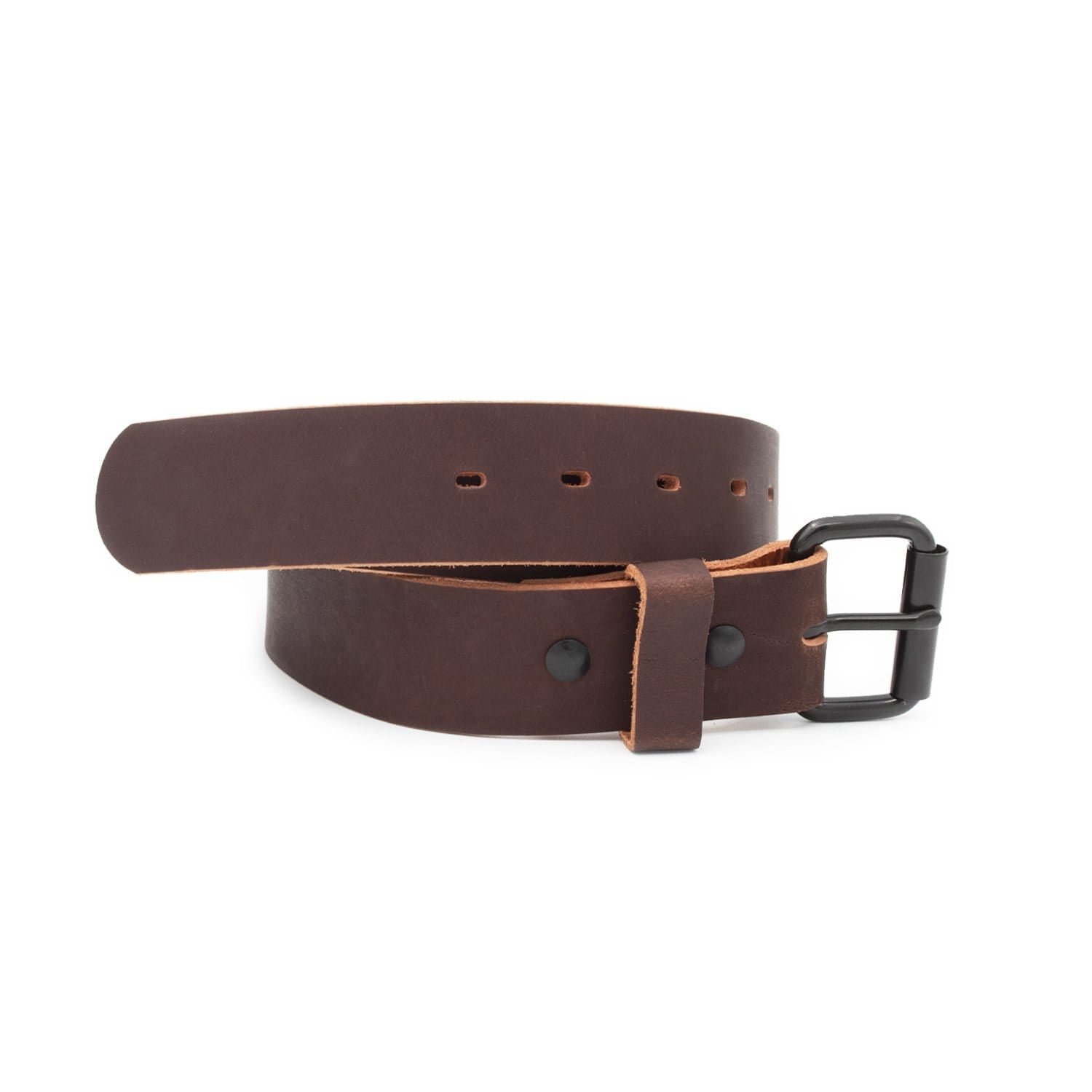 OUR LEGACY BELT in BLACK Natural Texture Full-grain Leather Silver
