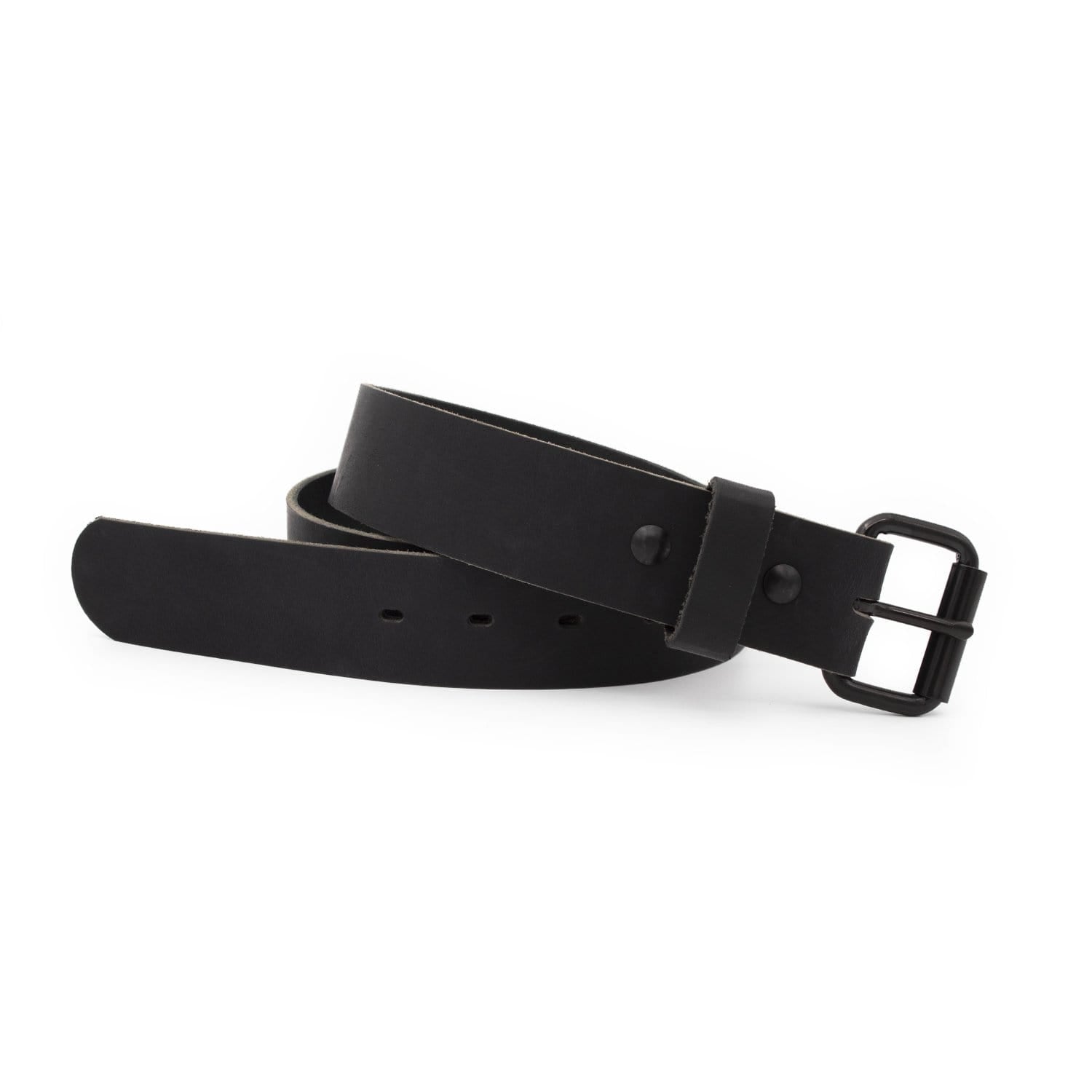 1.25(32mm) Men's Black Full Grain Leather Belt Handmade in Canada