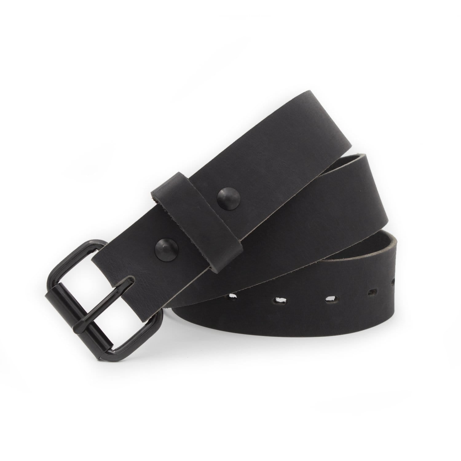 OUR LEGACY BELT in BLACK Natural Texture Full-grain Leather Silver