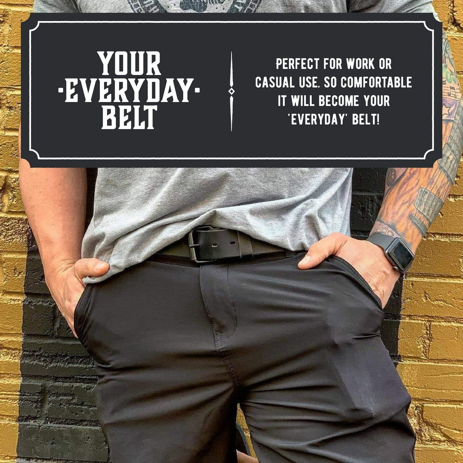 Main Street Forge Belt The Classic Leather Everyday Belt | Made in USA | Full Grain Leather | Lifetime Warranty