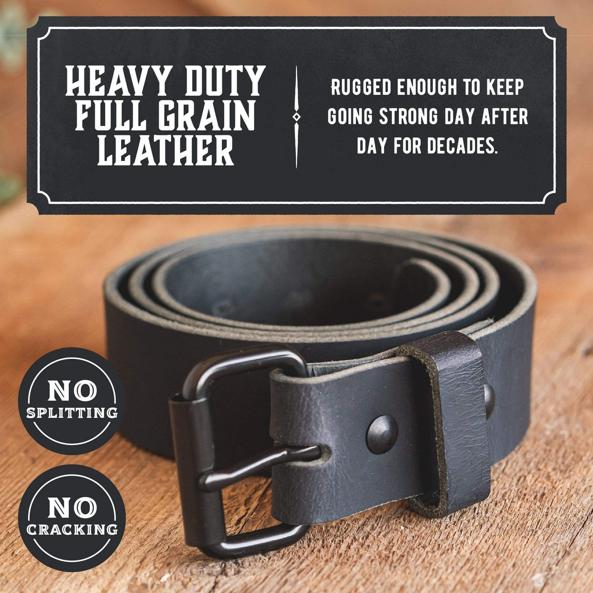Main Street Forge Belt The Classic Leather Everyday Belt | Made in USA | Full Grain Leather | Lifetime Warranty