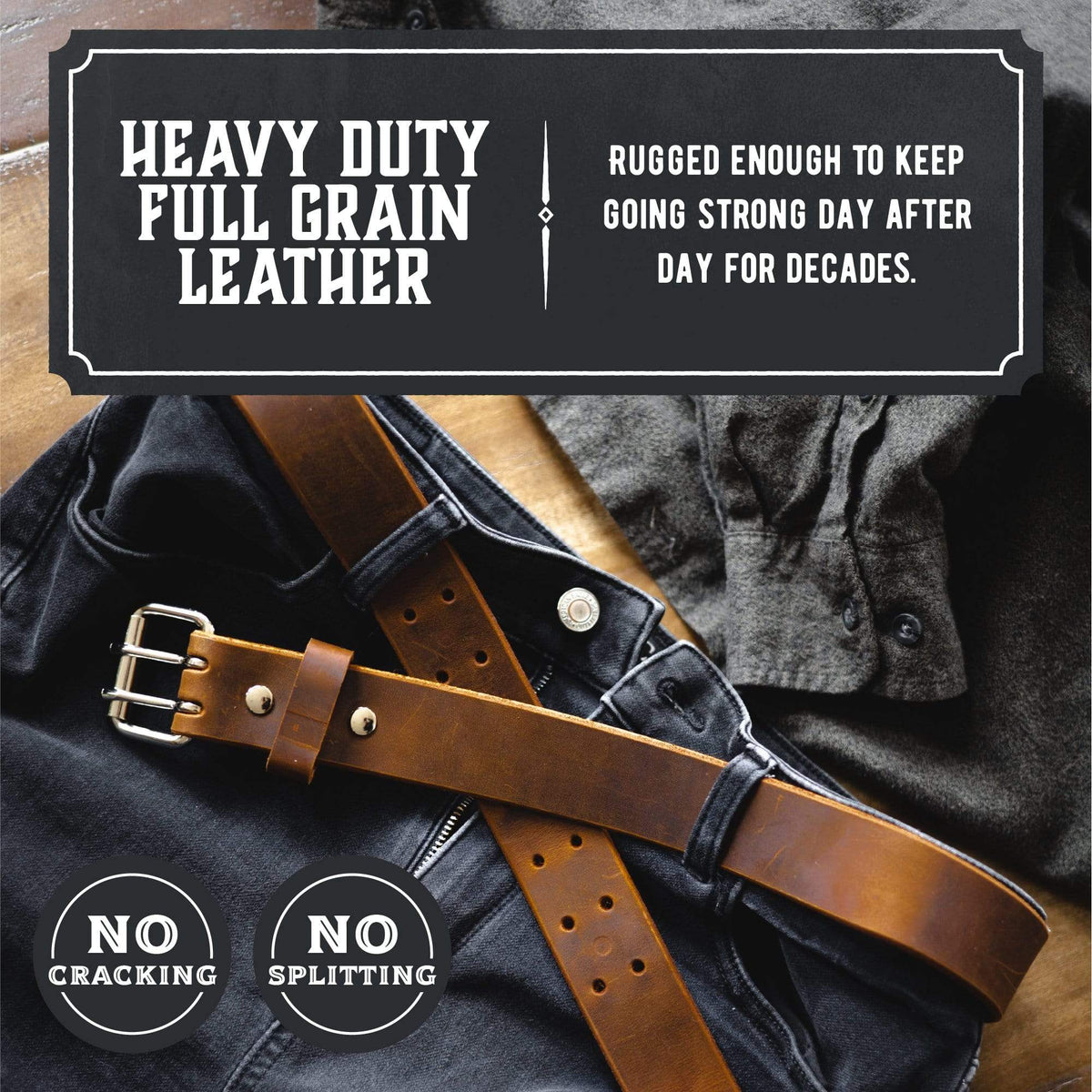 Main Street Forge Belt The Double Down Belt | Made in USA | Full Grain Leather | Men's Belt
