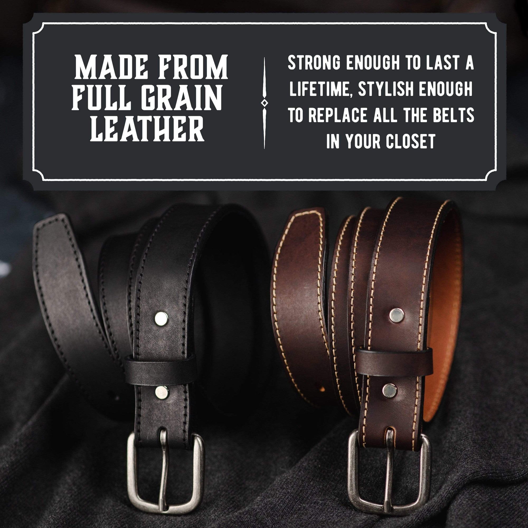 Heavy Duty Full Grain Leather Belt - 1.5 Inch Wide - Thick Leather - Made  in USA : : Clothing, Shoes & Accessories