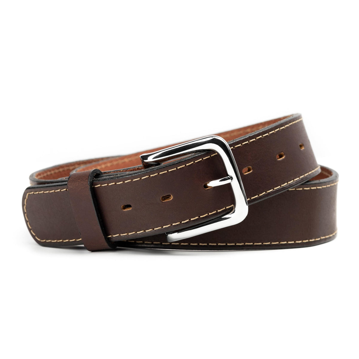Main Street Forge Belt Pant Size 30 (Belt Size 32) / Chocolate Brown The Foreman Leather Belt | Made in USA | Full Grain Leather | Men's Belt | 1.5 Inch Width 816895026250